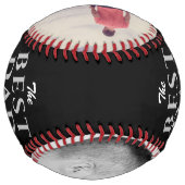 黒最高のパパEver Father's Day 2 Photo Collage ソフトボール (裏面)