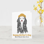 黒最高の母が母の日を読む カード (黄色い花)