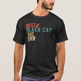 黒最高の猫パパエバーレトロヴィンテージ Tシャツ