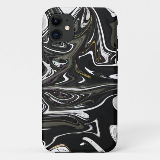 黒最高の白抽象芸術美術抽象芸術絵を描 Case-Mate iPhoneケース (裏面)