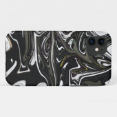 黒最高の白抽象芸術美術抽象芸術絵を描 Case-Mate iPhoneケース (裏面(横))