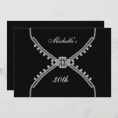 黒最高の誕生日パーティーの招待 招待状 (正面/裏面)