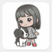 黒最高の金金取引😻🐾⋆°| -70% 🐾 ˖°🐕 スクエアシール (正面)