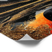 黒月抽象芸術 ポスター (角)