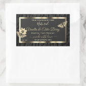 黒木の樹皮と木目の金ゴールド製品ラベル 長方形シール (バッグ)