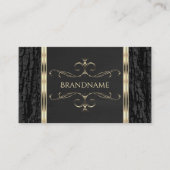 黒木バーク木目金ゴールド華美縁ど 名刺 (正面)