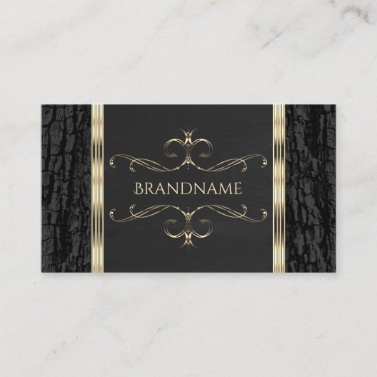 黒木バーク木目金ゴールド華美縁ど 名刺 (正面)