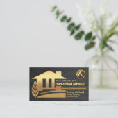 黒木材金ゴールドホーム修理、便利屋 名刺 (スタンド正面)