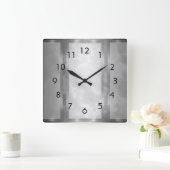 黒木炭大理石パネル スクエア壁時計 (ホーム)