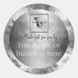 黒木炭大理石パーソナライズされた丸 ラウンドシール