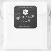 黒木目製品ラベルフローラデイジーロゴ スクエアシール (バッグ)