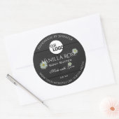 黒木目製品ラベルフローラデイジーロゴ ラウンドシール (封筒)