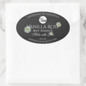 黒木目製品ラベルフローラデイジーロゴ 楕円形シール (バッグ)