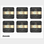 黒木目金ゴールドデコール製品ラベルハート スクエアシール (シート)