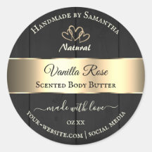 黒木目金ゴールドデコール製品ラベルハート