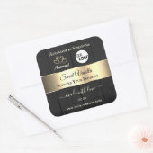 黒木目金ゴールドデコール製品ラベルロゴ スクエアシール (封筒)