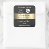 黒木目金ゴールドデコール製品ラベルロゴ スクエアシール (バッグ)