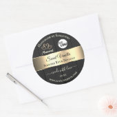 黒木目金ゴールドデコール製品ラベルロゴ ラウンドシール (封筒)