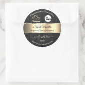 黒木目金ゴールドデコール製品ラベルロゴ ラウンドシール (バッグ)