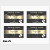 黒木目金ゴールドデコール製品ラベルロゴ 長方形シール (シート)