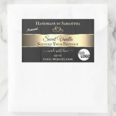 黒木目金ゴールドデコール製品ラベルロゴ 長方形シール (バッグ)