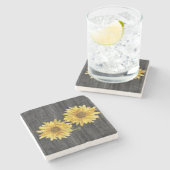 黒木粒エレガントとヒマワリのコースター ストーンコースター (横)