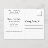 黒木素朴のヒマワリの結婚式の日付保存 案内ポストカード (裏面)