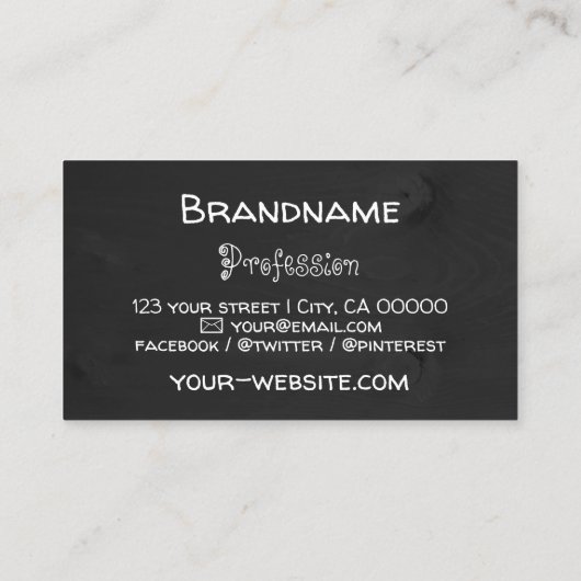 黒木素朴板ツリー樹皮の木目 名刺 (裏面)