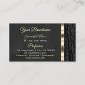 黒木素朴樹皮オーバル金ゴールドモノグラ縁どム 名刺 (裏面)