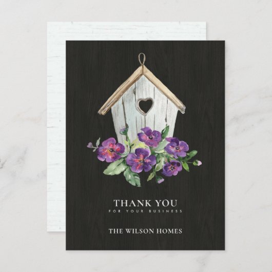 黒木製フローラバードハウス不動産仲介業者ありがとう 案内ポストカード (正面/裏面)