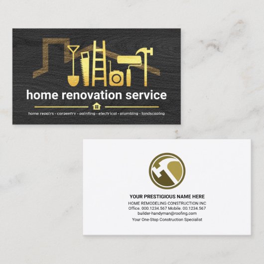 黒木製屋根用手利道具 名刺 (正面/裏面)