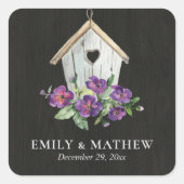 黒木造素朴フローラバードハ結婚ウス スクエアシール (正面)