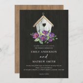 黒木造素朴フローラバードハ結婚ウス 招待状 (正面/裏面)