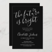 黒未来は明るい脚本の卒業式パーティー 招待状 (正面/裏面)