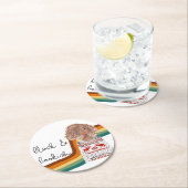 黒本好きブロンド巻き毛 ラウンドペーパーコースター (インサイチュ)