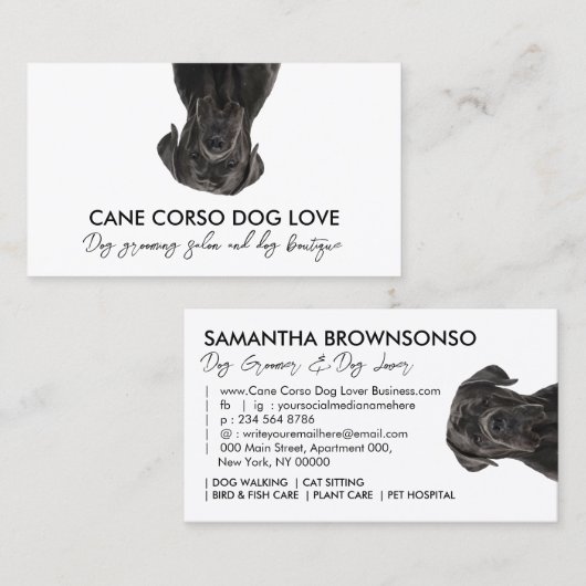 黒杖コルソ犬 名刺 (正面/裏面)