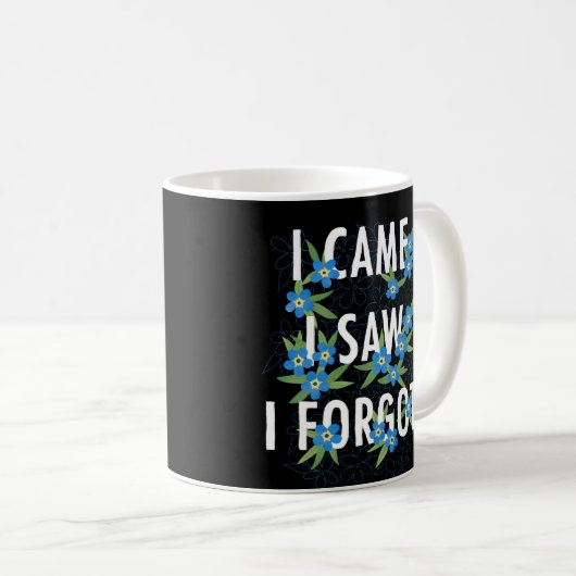 黒来青い花を見忘れた コーヒーマグカップ (正面右)