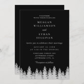 黒松と銀松の冬季結婚式 招待状 (正面/裏面)