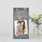 黒板あいさつ1 – フォトスノーフレークホリデー シーズンカード (スタンド正面)