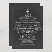 黒板いかりビーチ結婚式招待状 招待状 (正面/裏面)