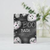 黒板おばけのブーコスチューム ハロウィン誕生日 ポストカード (スタンド正面)