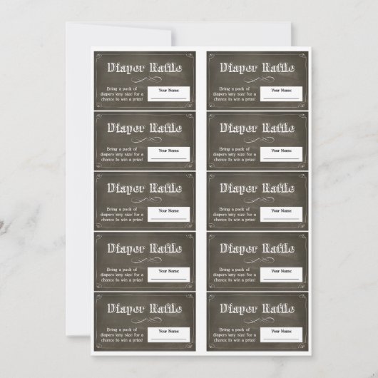 黒板おむつくじチケット 招待状 (正面)