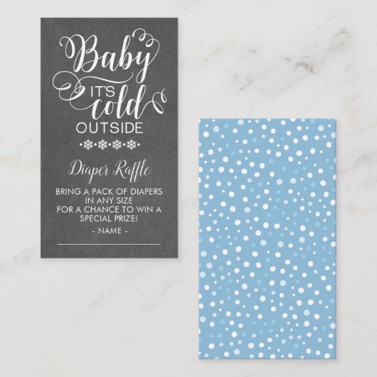黒板おむつラッフルベビー外は冷たい エンクロージャーカード (正面/裏面)