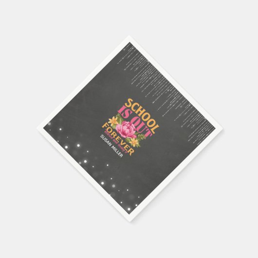 黒板おもしろい先生フローラ退職 スタンダードカクテルナプキン (角)