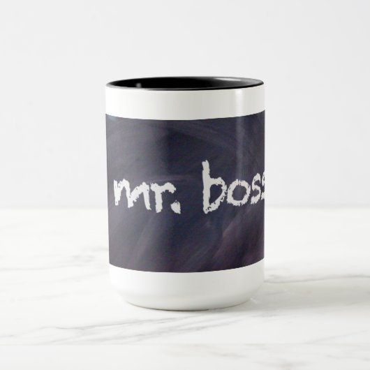黒板およびチョークのボスのコーヒー・マグ マグカップ (中央)
