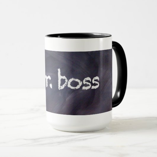 黒板およびチョークのボスのコーヒー・マグ マグカップ (正面右)