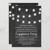 黒板およびライト婚約パーティの招待状 招待状 (正面/裏面)