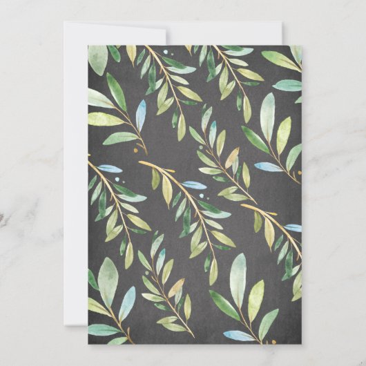 黒板かわいいコアラクマ赤ちゃんシャワー 招待状 (裏面)