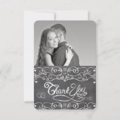 黒板かわいいハートタイポグラフィありがとう サンキューカード (正面)