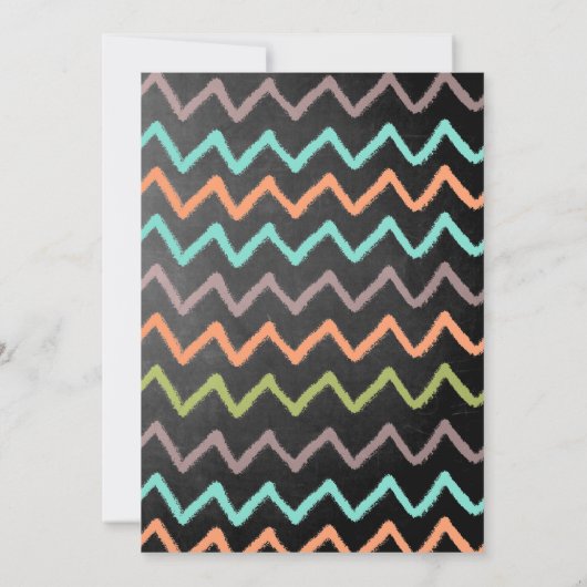 黒板が男の子にかわいいディノ赤ちゃんシャワーを叫ぶ 招待状 (裏面)